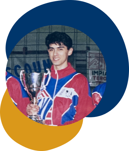 marco valentini holding mvp volleyball trophy