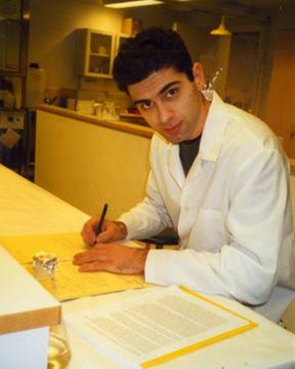 Marco Valentini as a student in the lab